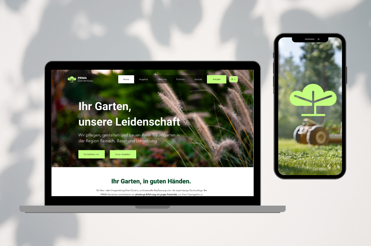 Prima Gartenbau website redesign by Mana Designs
